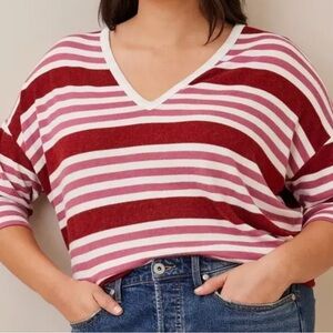Super Soft  Plush Stripe Top By Torrid Size 00/Medium